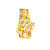 22K Gold Two-Tone Bead & Floral Ring